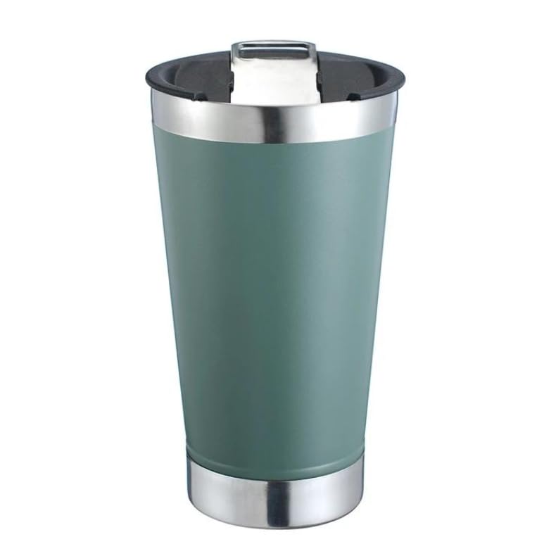 Kit 10 Copos T&eacute;rmicos 473ml Com Tampa e Abridor de Garrafas para Cerveja(Verde)