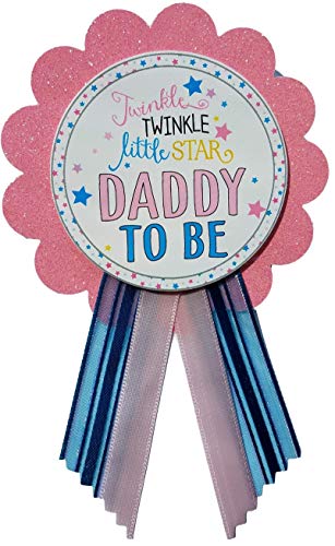 Mommy & Daddy to Be Pin Twinkle Little Star Baby Shower Pins for parents to wear, Pink & Blue, It's a Girl Sprinkle3