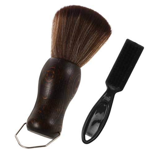 BELLIFFY 1 セット ヘアスイープブラシ 理髪用品 理容アクセサリー 理容師 男性用ヘアブラシ ひげグルーミング 口ひげ 男性用ヒゲ ハンドルひげ 木材