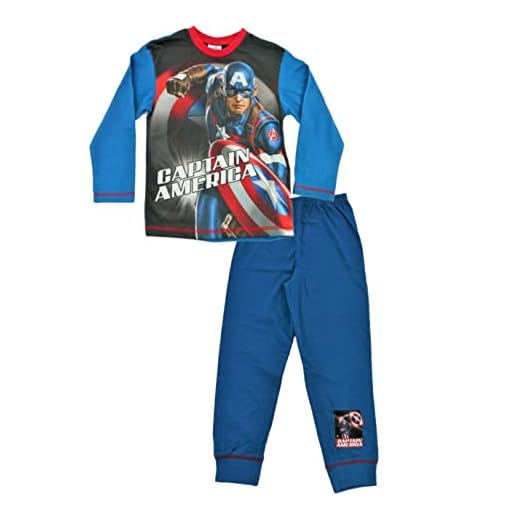 Marvel Avengers Capitán América Pijama Niño 9-10 Años Multicolor
