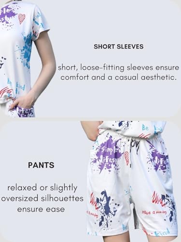 Image of DHRUVI Trendz Co Ord Set for Women | Outfits Tracksuit Set | Co Ord Set for Women | Travel Co Ord Set for Women |Tie Dye Printed Short | Half Sleeve