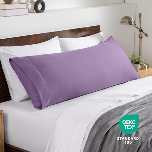Image of Bare Home Microfiber Body Pillow Cover - Ultra Soft & Cooling - Double Brushed - Envelope Closure - Easy Care (21''x54'' Body Pillow Cover, Lavender)
