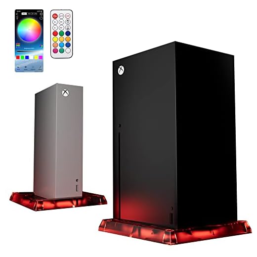 LED Light Stand for Xbox Series X S Console DOBEWINGDELOU 12 Colors 300 Effects Music Sync Color Changing Lights DIY Decoration Accessories Vertical Stand with IR Remote and App Control