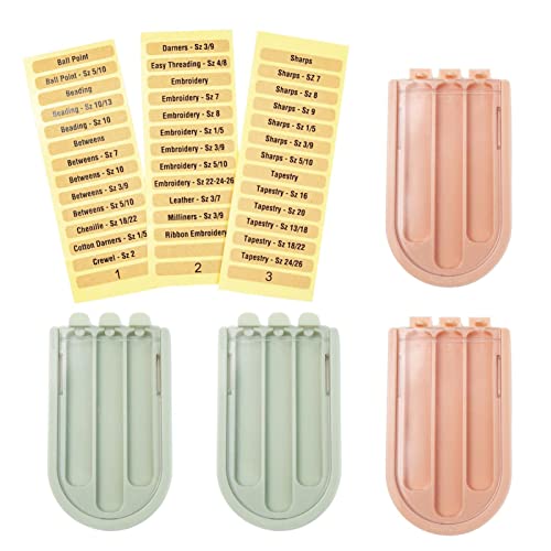 MACMRD Étui à Aiguilles à Coudre | Porte-Aiguille à Coudre - conteneur d'aiguilles à Broder avec étiquette 3 Treillis pour Trombones Clous vis