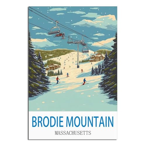 Poster de voyage Brodie Mountain sublimez votre salon style rétro 60x90 cm