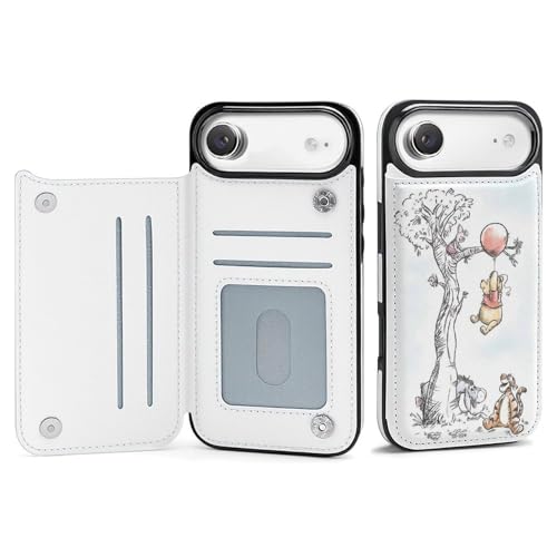手帳型 くまのプーさん (1) 対応 iPhone 17 Air ケース カード収納 スマホケース 財布型 携帯ケース 軽量 全面保護 スタンド機能 誕生日 プレゼント