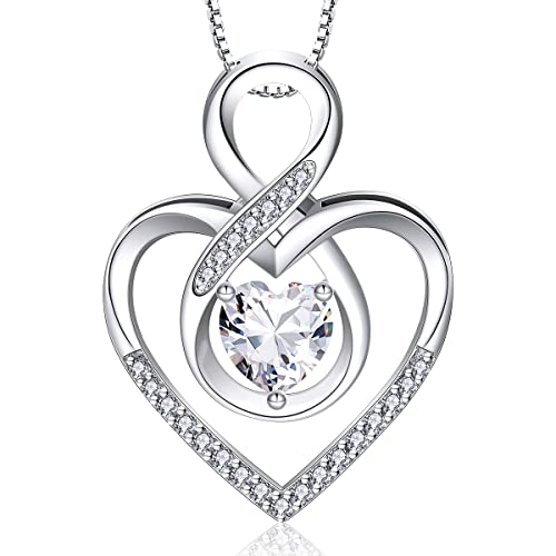 Riviko Infinity Heart Symbol Necklace For Women 925 Sterling Silver Dainty Forever Love Heart Pendant Valentine’s Day Mother’s Day Anniversary Birthday Jewelry Gifts For Women Mom Wife Girls Sister Her Friends #TOP17