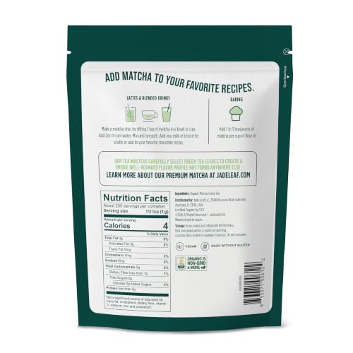 Image of Jade Leaf Matcha Powder, Organic Culinary Grade, 250g / 8.8oz