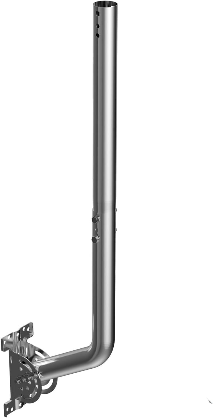 Antenne support, mât câble J-tube en acier inoxydable antirouille (tige 3,5 cm x 60 cm) Convient pour les installations sur de longs murs, toits, gouttières