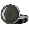 Ceramic Plates Set of 6 85 Inch Reactive Glaze Light Weight Porcelain Salad PlatesModern Shape Dinnerware Dishes Set for KitchenMicrowaveDishwasherOven SafeResistant Green