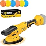 Cordless Buffer Polisher for Dewalt 20V Battery (No Battery), 5500RPM | 6-Speed Orbital Design | 6-Inch High Power Rotary Car Buffer Polisher Kit with 6 Buffing Pads (Tool Only)