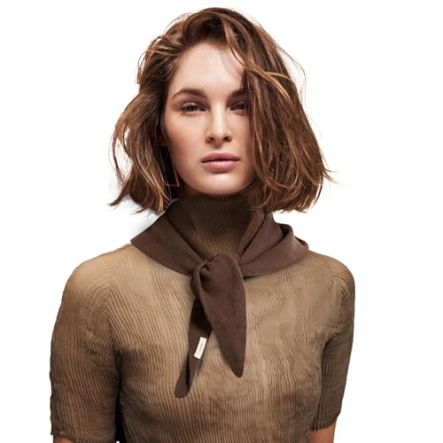 MLPKOI Bufanda Triangular de Punto para Señoras, Bufanda de Punto Ligera Cálido Mantón de Otoño Moda Cuello de Pelo Poncho Regalo Colores Sólidos