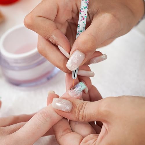 Sibba Nail Brush Polish Tip 8 Pcs Paint Dotting Pen Tools Art Thin Line Removers Applicator Finger Extension Manicure Gel Flat Round Fit Salon Home DIY Fingernail Detail Design Builder Set - Image 3