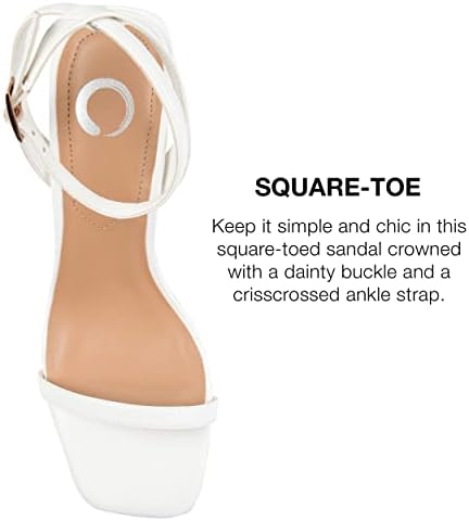 Journee Collection Womens Chasity Open Toe Mid Block Heel Pumps White 10 Medium Womens US | Image 2