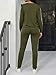 Fashion Casual Ruffle Sleeve Crew Neck Sweatshirt and Long Pants 2 Piece Set Sweatsuits Tracksuits Army Green XL