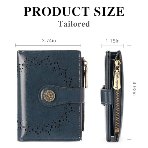 Image of Small Wallet for Women Bifold Credit Card Holder Compact Women Wallet with Zipper Coin Pocket