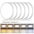 vallerico Flush Mount LED Ceiling Light, 12 Inch Ceiling Light Fixture, Ultra Thin 21W 2100LM Ceiling Lights with 5 Dimmable Color Temperature, Ceiling Lights for Bedroom, Kitchen, ETL Listed, 6 Pack