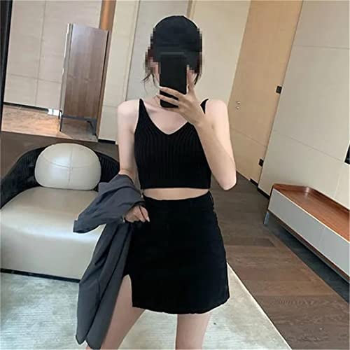 Ownwfeat Women Fashion Basic Tops Sexy Sleeveless Casual Ribbed Knit Short Vest3