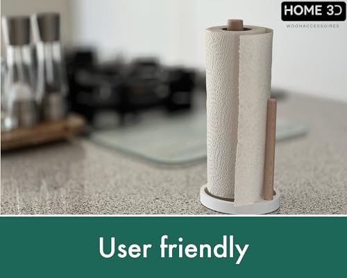 Soporte para rollos de cocina blanco de 26 cm con base antideslizante hecho a mano 3
