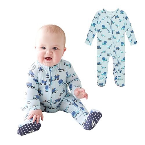 Image of Posh Peanut Baby Boy Footie Pajamas - Soft Viscose Made from Bamboo 2 Way Zipper Sleepers & Onesies