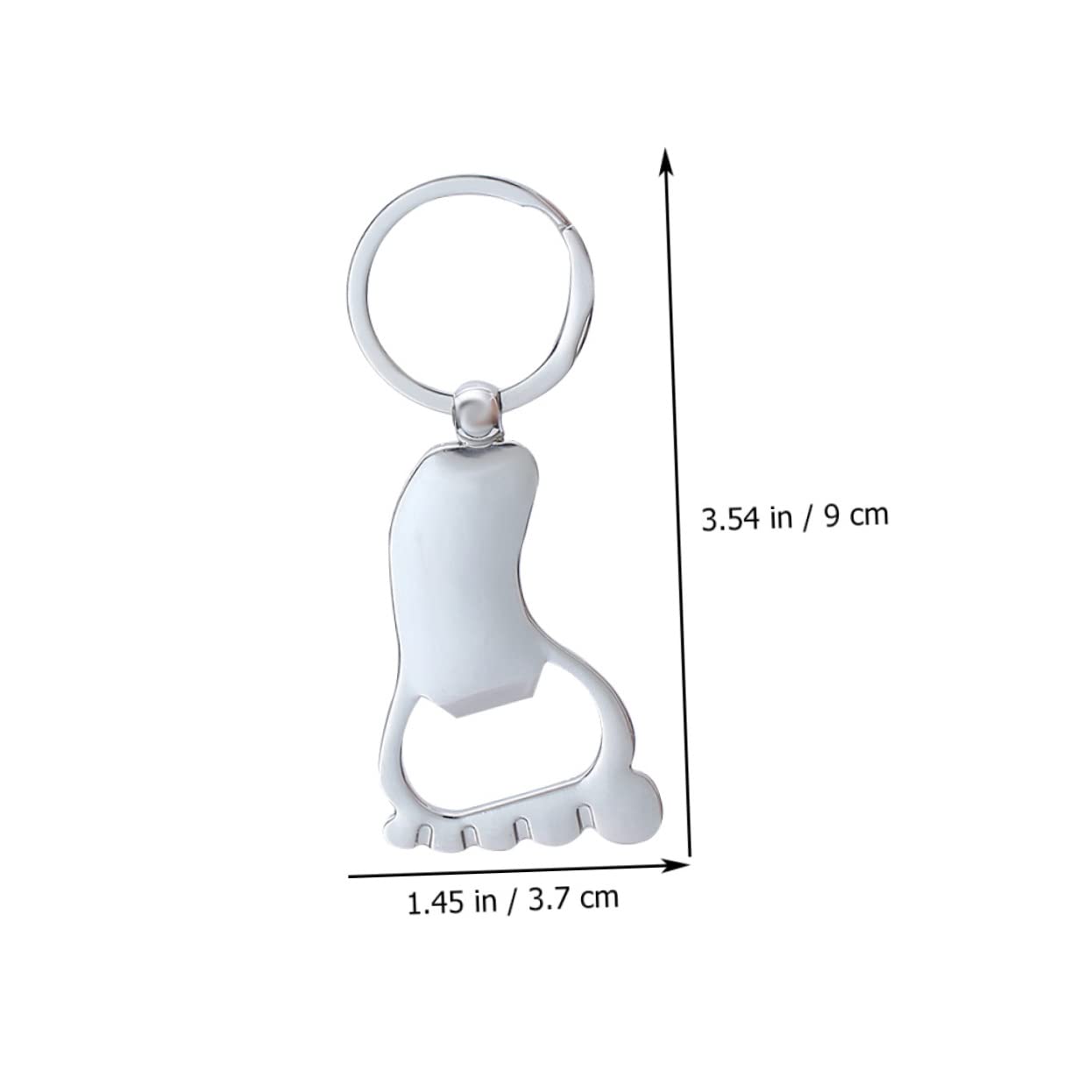 Llavero Abrebotellas Forma de Pie Resistente Corrosión y Oxidación de Metal Pack de 10 Piezas Adecuado para Obsequio o Camping