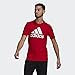 adidas Men's Essentials Big Logo Tee, Scarlet/White, X-Small