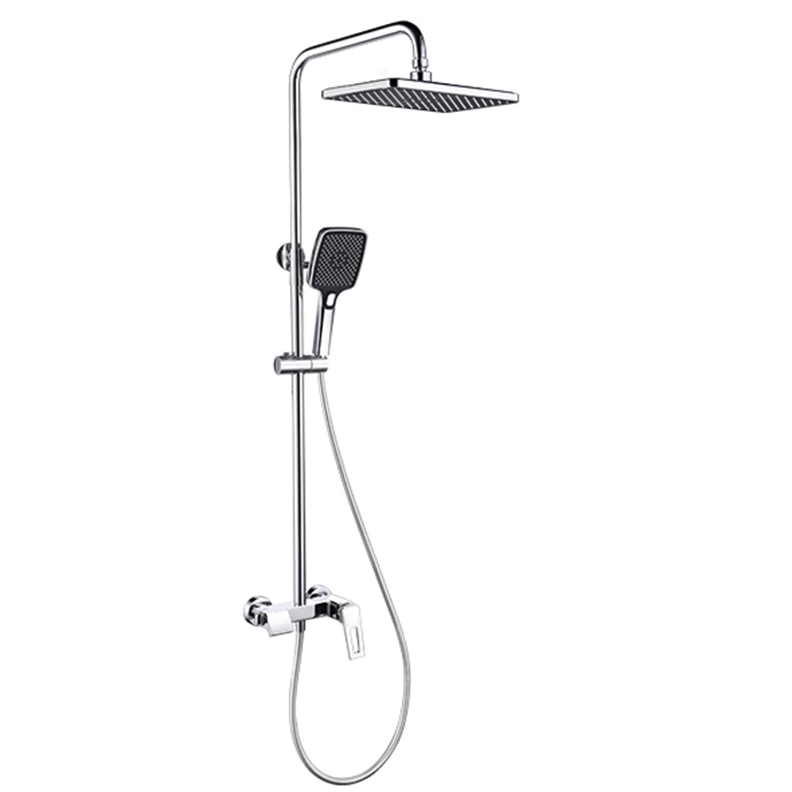 Système de douche pour robinets de baignoire et kit de douche de tête chrome réglable