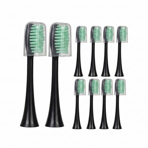 Image of Replacement Toothbrush Heads Compatible with PERBOL D12 Electric Toothbrush,10 Pack (Black)
