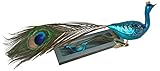 Pfau auf Klip Krebs Glas Lauscha - Pfau auf Clip mit Feder