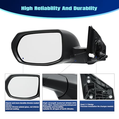 Qingchijun Driver Side Mirror For 2017-2022 Honda CRV(3P Black Paint) by Qingchijun - Used condition - Image 3