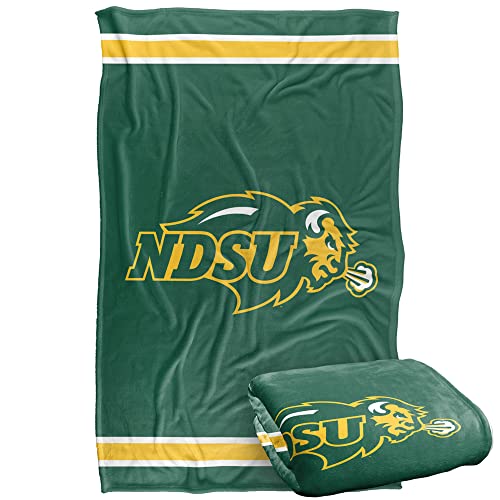 North Dakota State Univeristy Buffaloes Blanket, 36" x 58", Primary Logo Stripes, Silky Touch Super Soft Throw
