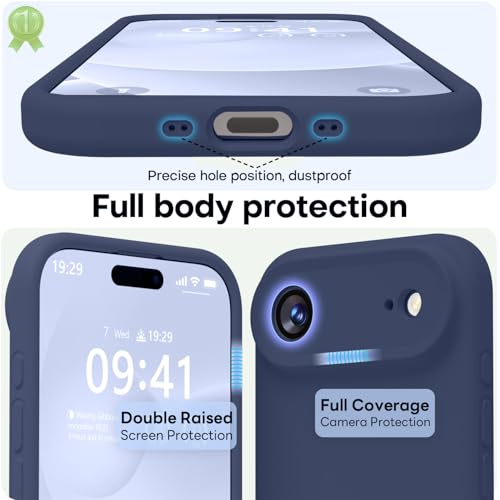 Image of LOVE 3000 Designed for iPhone Air Case, Premium Silicone [Compatible with Magsafe][Soft Anti-Scratch Microfiber Lining] Shockproof Protective Phone Case for Men Women 6.5 inch, Navy Blue