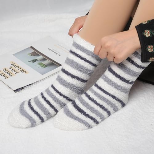 Image of Fuzzy Socks for Women Fluffy Cozy Slipper Socks Fall Halloween Socks Gifts | Soft Thick Plush Warm Socks, Christmas Winter Gifts for Ladies,Comfortable Indoor Home Socks, Sleep Slipper Socks