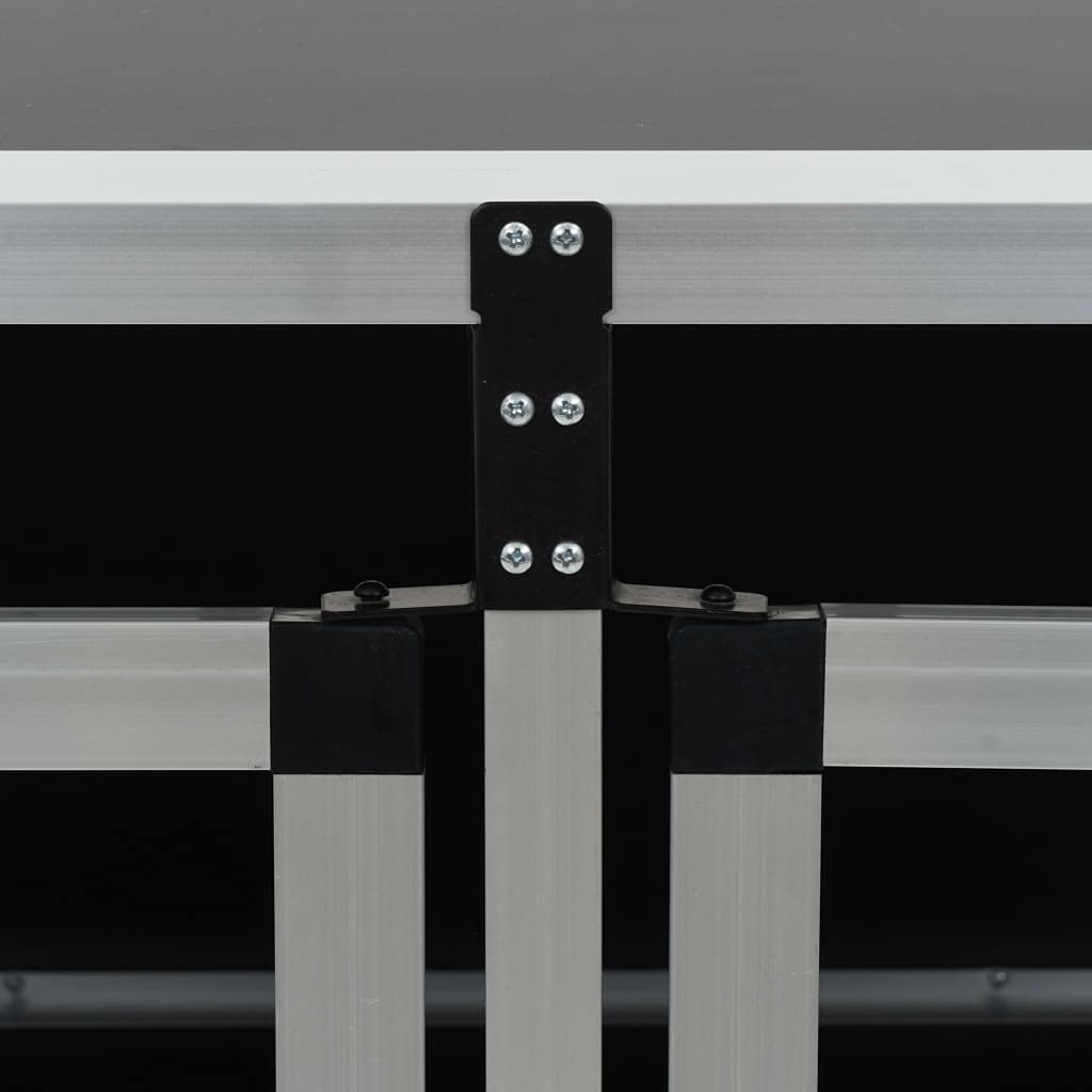 Hunde Transportbox für Auto 89 x 69 x 50 cm, mit Doppeltür, Hundebox Autobox Hundetransportbox Alubox Hund Reisebox Silber