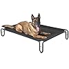 pettycare Elevated Outdoor Dog Bed – Raised Bed for Large Dogs, Waterproof Cot Easy to Assemble, Cooling Elevated Cot with Breathable Teslin Mesh, Durable, Non Slip, Up to 65 lbs,Black