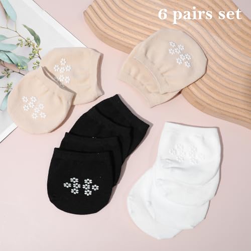 6 Pairs Toes Sock for Mules Women's Toe Topper Socks No Show Toe Topper Sock Comfortable Elastic Half Socks Non Slip Seamless Grip Covers for Multiple Shoes2