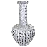  Vase en Bambou laqué argenté 15x38x71h