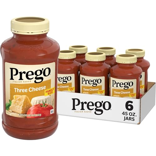 Image of Prego Three Cheese Pasta Sauce, 45 Oz Jar (Case of 6)