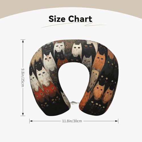 Almohada de viaje cómoda con diseño de gato tamaño estándar miniatura 5
