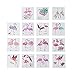 TOYANDONA 15 Pcs Flamingo Tatouage Temporaire Tropical Luau Tatouage Autocollants Fleurs Body Art Tatouages ??Hawaïen Luau Articles De Fête