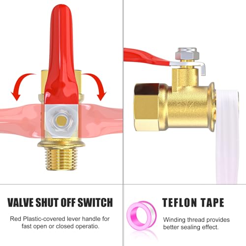 MEANLIN MEASURE 1/4 Inch Air Compressor Regulator with Gauge, 0-180 PSI Air Gauge Regulator Inline for Air Compressor and Pneumatic Tools (Four-Way Valve)