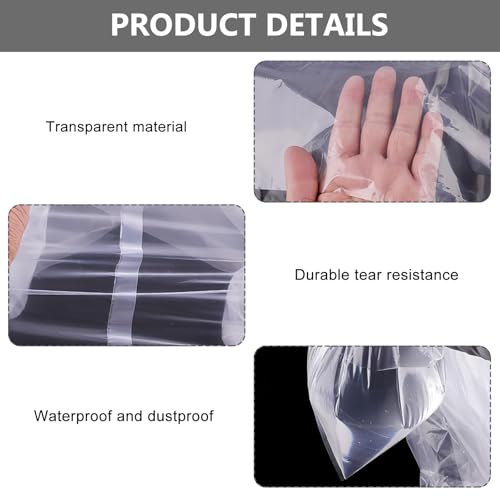 Bolsas de almacenamiento extragrandes de plástico transparente 90x120 cm 5