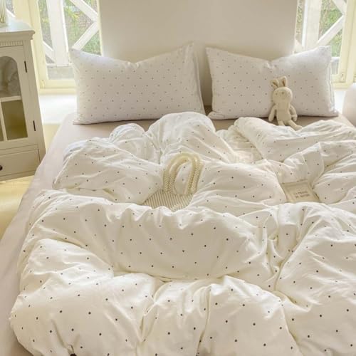 Image of Nayoroom Polka Dot Duvet Cover Full Girls Black and White Bedding Set