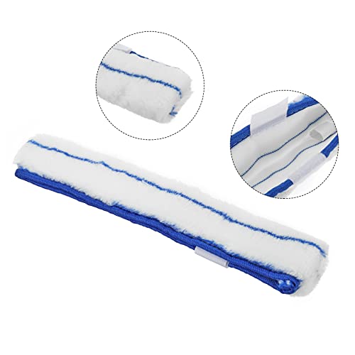 Image of MECCANIXITY Microfiber Scrubber Replacement Head for Window, Glass, Marble Wall, Home, Bathroom, 13.78 Inch, Blue White Pack of 3