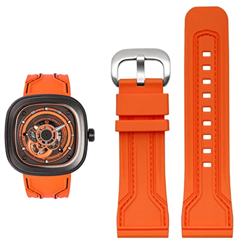Accessoires de montre pour hommes bracelet caoutchouc 28mm noir