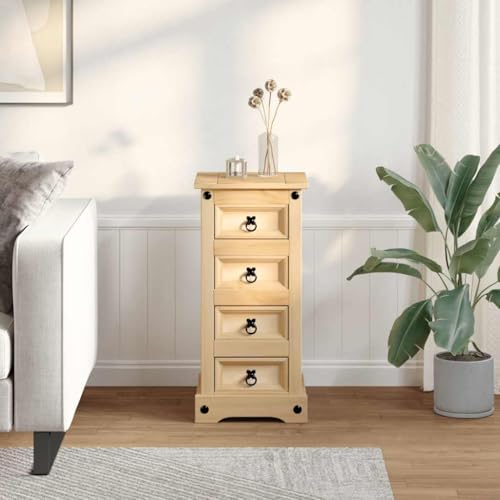 Chiffonnier Pratique en Bois de Pin Massif et Métal - 3