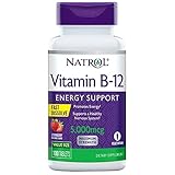 Natrol Vitamin B12 Fast Dissolve Tablets, Promotes Energy, Supports a Healthy Nervous System, Maximum Strength, Strawberry Flavor, 5,000mcg, 100 Count