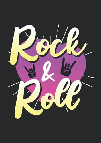  Notizbuch A4 liniert mit Softcover Design: Rockmusik Rock and Roll Herz Liebe Metal Sign Heavy Metal: 120 linierte DIN A4 Seiten