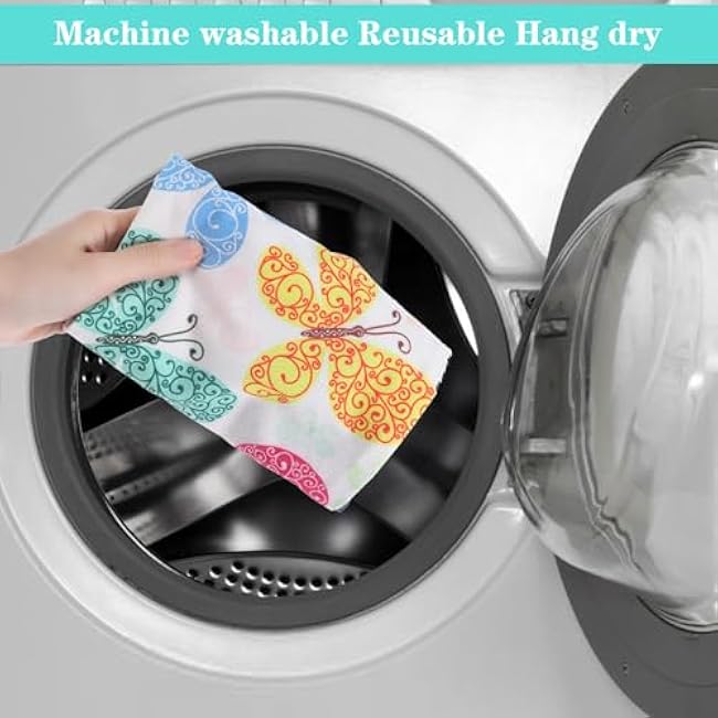 1PC Plastic Bag Holder, Reusable Grocery Bag Holder, Wall Mount Plastic Bag Organizer Dispenser, Flower Canvas Trash Bag Organizer Storage Holders, Hanging Shopping Bag Holder for Home Kitchen