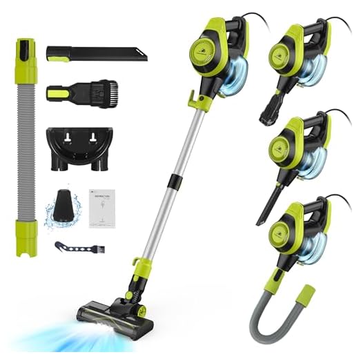 Intercleaner 23Ft Corded Vacuum Cleaner,2 Operation Mode Powerful Suction Stick,19''-30'' Adjustable Tube Handheld Vac for Hard Floors Carpets Pet Hair,Wall Mount Storage